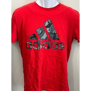 Adidas Camo Logo T Shirt Red Size Youth XL